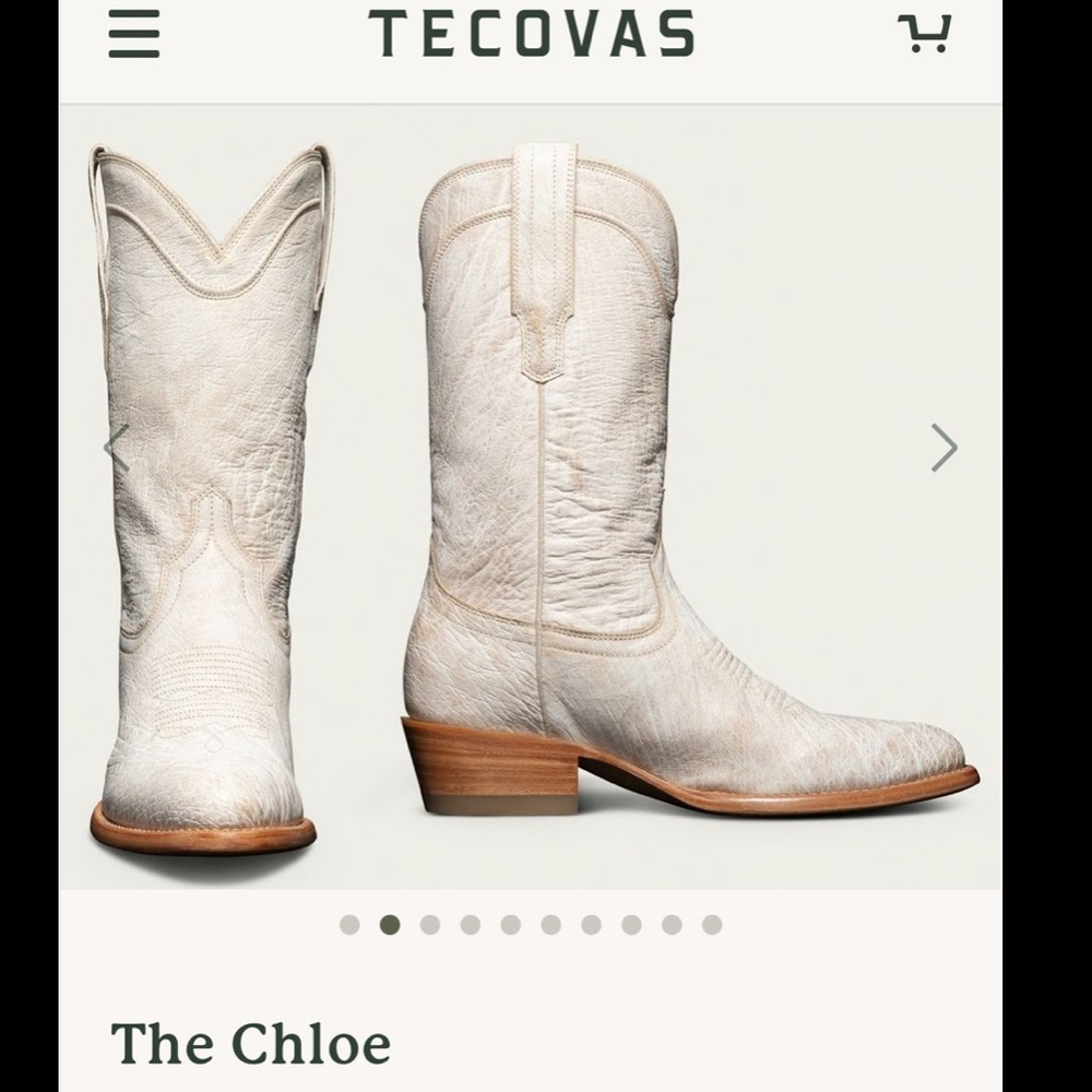 Women’s TECOVAS Chloe Pearl Ostrich Leather Cowgirl Boots Brand New - Picture 2 of 12